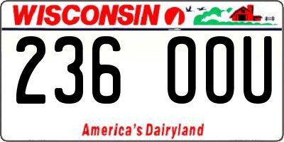 WI license plate 236OOU