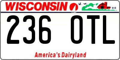 WI license plate 236OTL