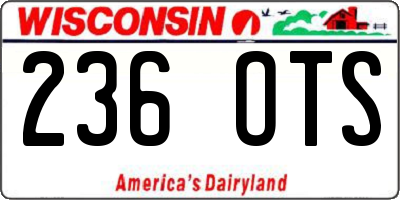 WI license plate 236OTS