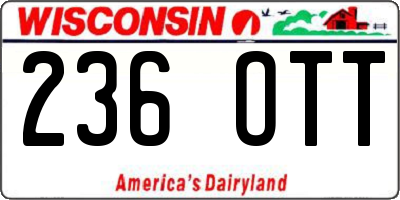 WI license plate 236OTT