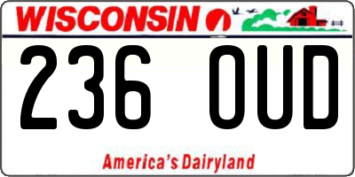 WI license plate 236OUD