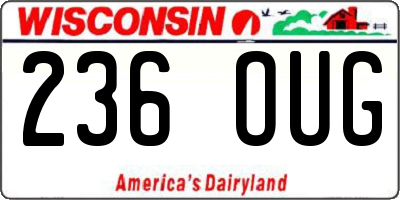 WI license plate 236OUG