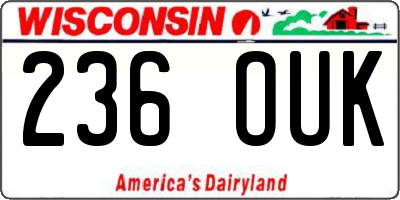 WI license plate 236OUK