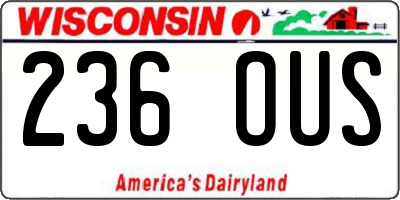 WI license plate 236OUS