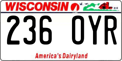 WI license plate 236OYR