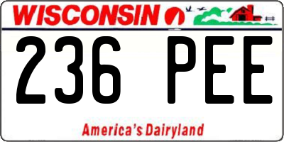 WI license plate 236PEE