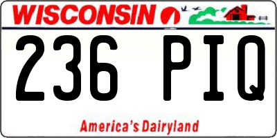 WI license plate 236PIQ