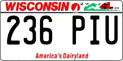 WI license plate 236PIU