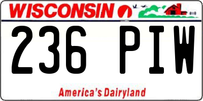 WI license plate 236PIW