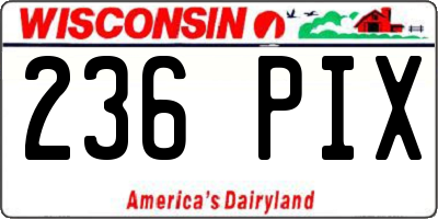 WI license plate 236PIX
