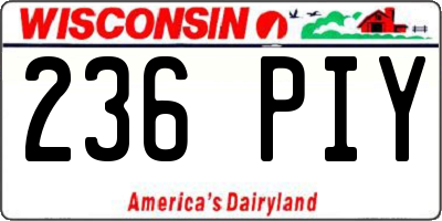 WI license plate 236PIY