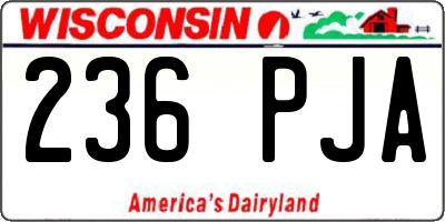 WI license plate 236PJA