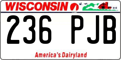 WI license plate 236PJB