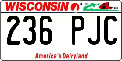 WI license plate 236PJC