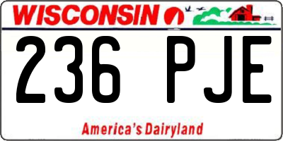 WI license plate 236PJE