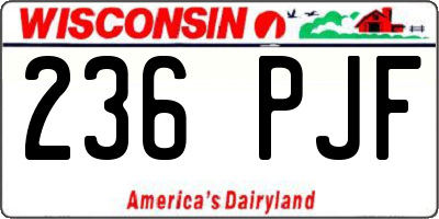 WI license plate 236PJF