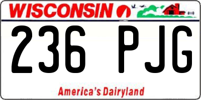 WI license plate 236PJG