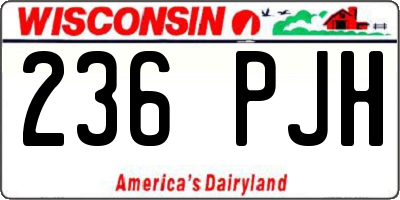 WI license plate 236PJH