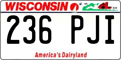 WI license plate 236PJI