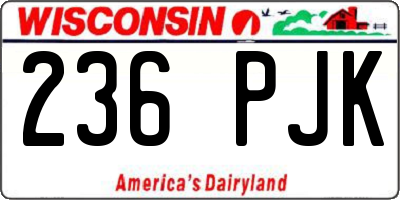 WI license plate 236PJK
