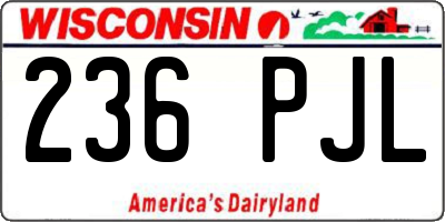WI license plate 236PJL