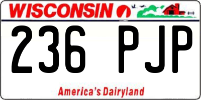 WI license plate 236PJP
