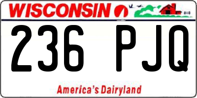 WI license plate 236PJQ