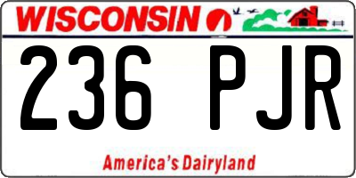 WI license plate 236PJR