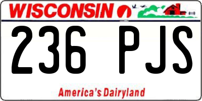 WI license plate 236PJS