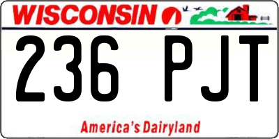WI license plate 236PJT