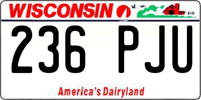 WI license plate 236PJU