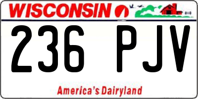 WI license plate 236PJV