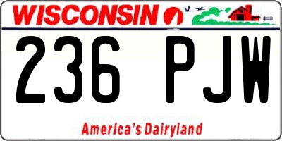 WI license plate 236PJW
