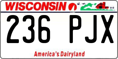 WI license plate 236PJX