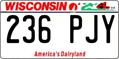 WI license plate 236PJY