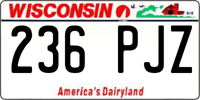 WI license plate 236PJZ