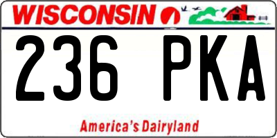 WI license plate 236PKA