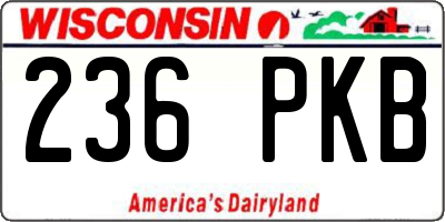 WI license plate 236PKB