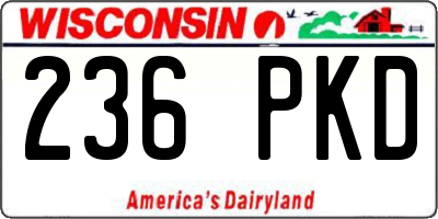 WI license plate 236PKD