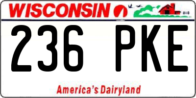 WI license plate 236PKE
