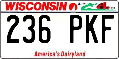 WI license plate 236PKF