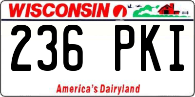 WI license plate 236PKI