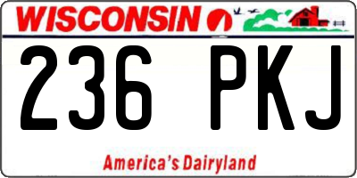 WI license plate 236PKJ