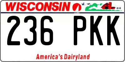 WI license plate 236PKK