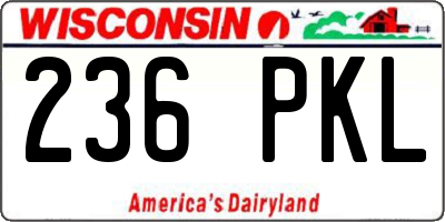 WI license plate 236PKL