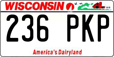 WI license plate 236PKP