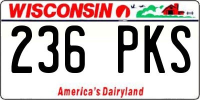 WI license plate 236PKS