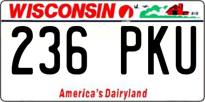 WI license plate 236PKU