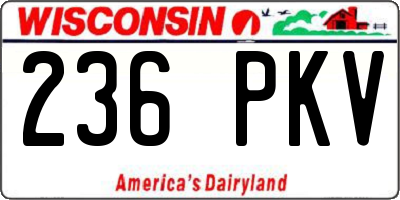 WI license plate 236PKV