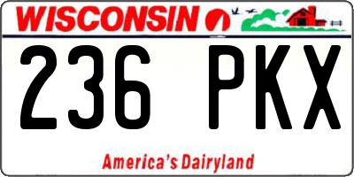 WI license plate 236PKX